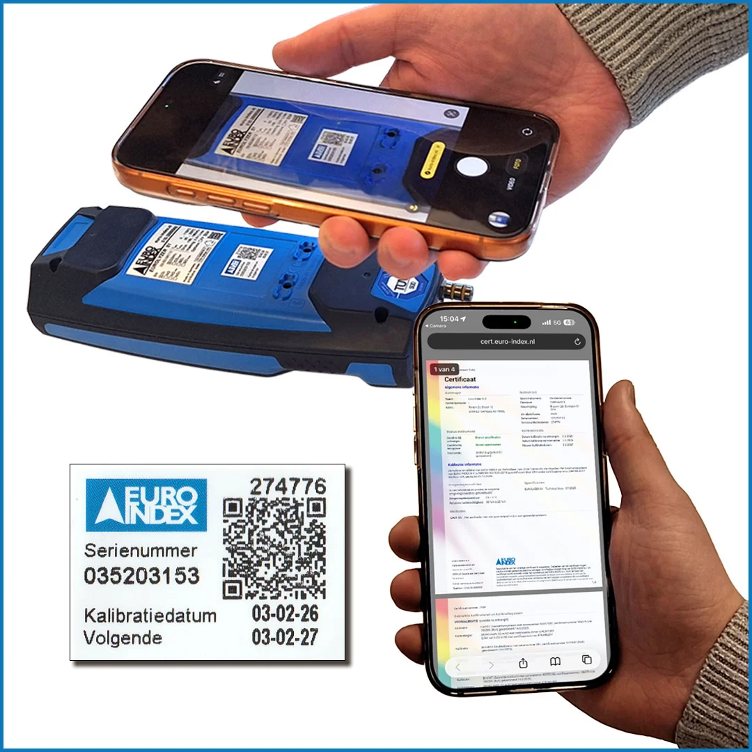 Scannen QR-code kalibratiesticker