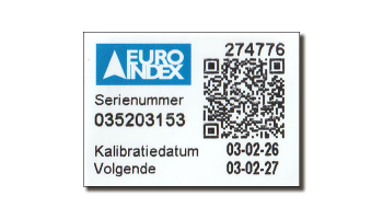 Scan QR-code voor kalibratiecertificaat