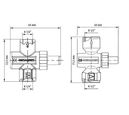 EURO-INDEX Drukknopkraan - F x F R 1/4"