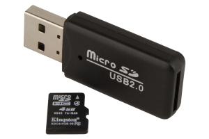 BLAUWE LIJN MicroSDHC kaart met USB 2.0 adapter