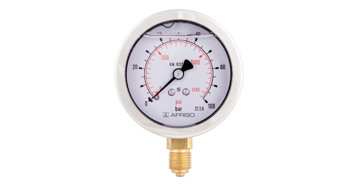 EUROINDEX Manometers met RVS behuizing en glycerine EUROINDEX