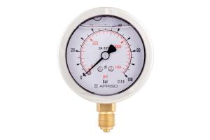 EURO-INDEX Manomètres avec boîtier en inox et avec glycerine
