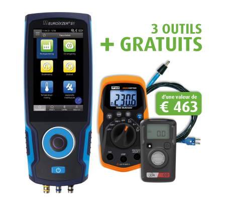 LIGNE BLEUE Eurolyzer S1 O2, CO2, CO en mallette Sortimo